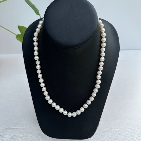 Cultured Pearl Necklace 16" Sterling - Picture 1 of 13